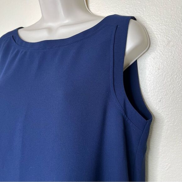 Peter Nygard Navy Blue Tank Shell Boatneck Sleeveless Top Women Size Medium - Picture 4 of 11